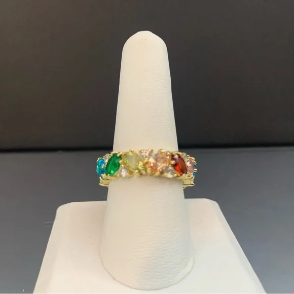 Park Lane “BIJOUX” Multicolor Gemstone Ring Size 10 - Picture 6 of 7